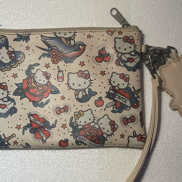 Hello Kitty Rare Sailor Tattoo Print Wristlet Pouch case - Picture 1 of 5